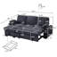 Canapé-lit modulaire rembourré escamotable de 91 po avec chaise de rangement convertible Ebern Designs-1254788673