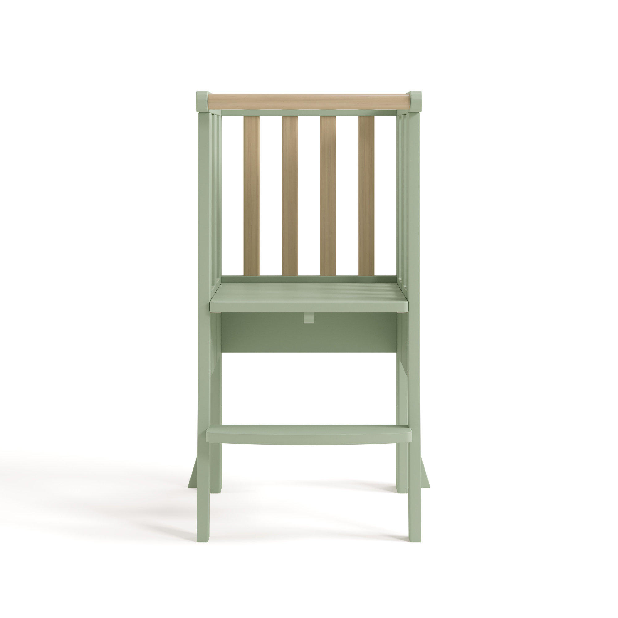 Toddler Montessori Foldable Step Stool, Sage/Driftwood