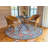 Vintage Glory Hand Hooked Wool Rug in Blue/Faded Red/Cream-73065272