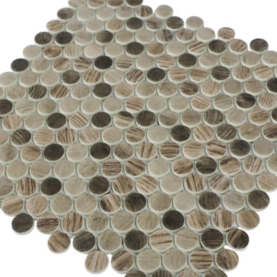 Stantonsburg 0.75 x 0.75 Penny Round Glass Mosaic Wall Tile