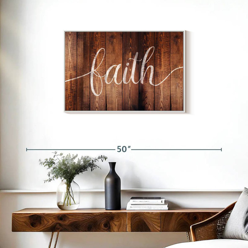 Faith typographie, Cadre flottant blanc, 31 po x 21 po