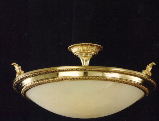 Deshotel Glass Semi Flush Mount, French Gold