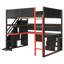 Lit mezzanine avec bureau intégré et escalier de rangement-894536400