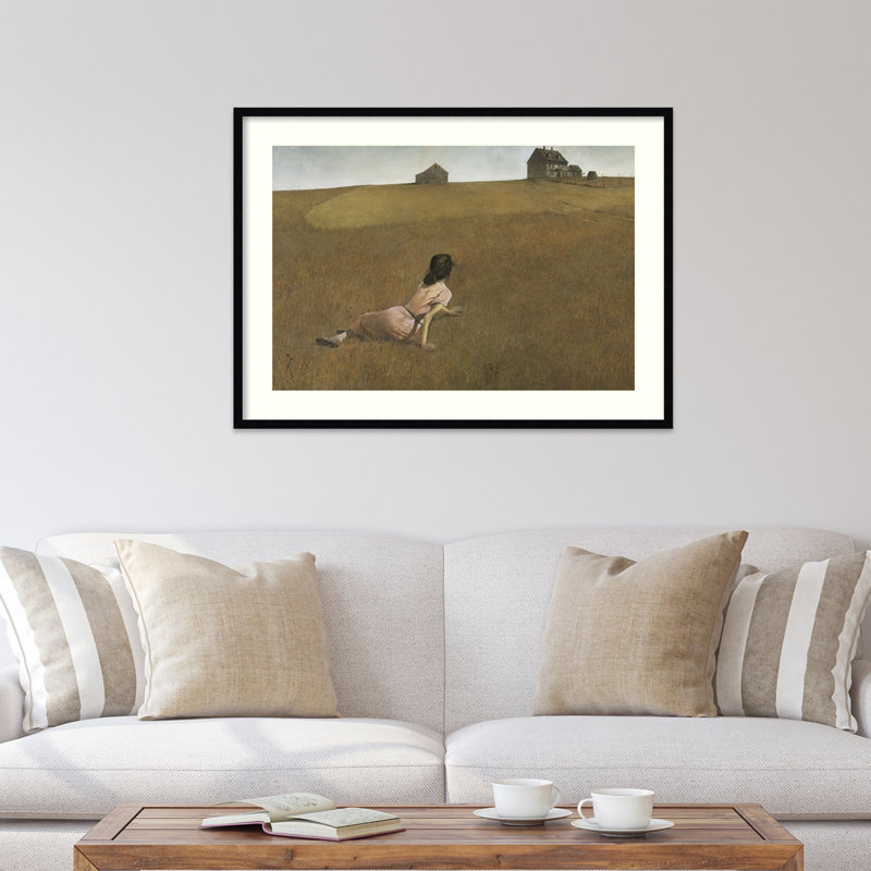«Christinas World» par Andrew Wyeth - impression d'un seul cadre, H 30 po x l 41 po x P 1 po, Noir