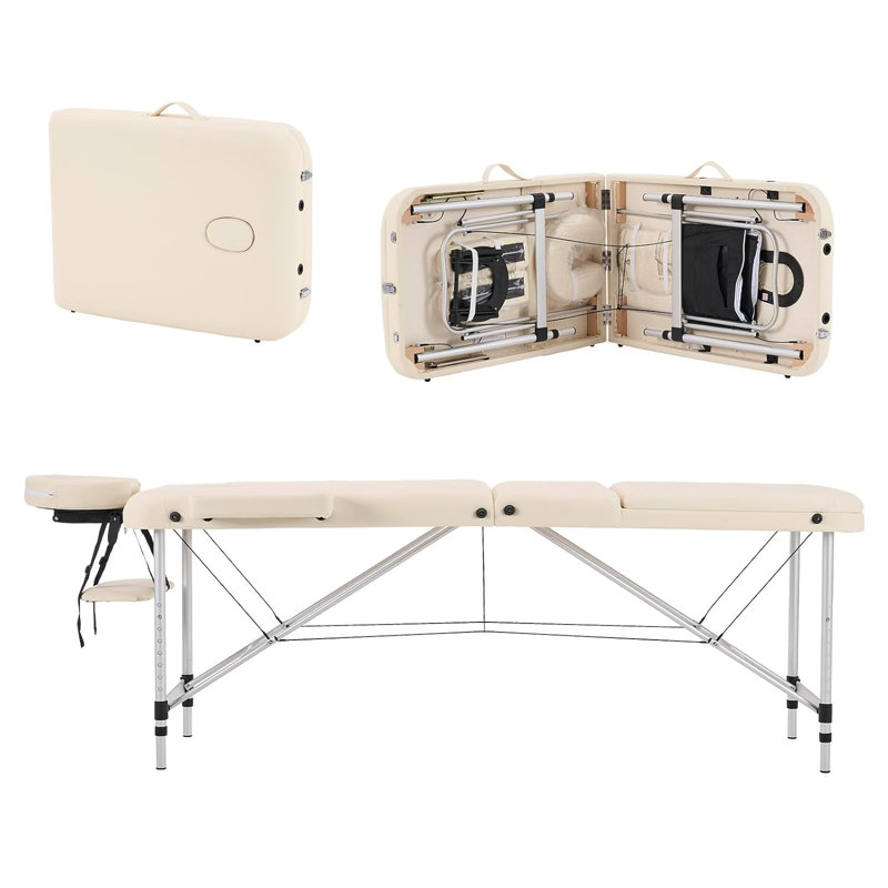 213.4cm Rectangular Adjustable Folding Table, White