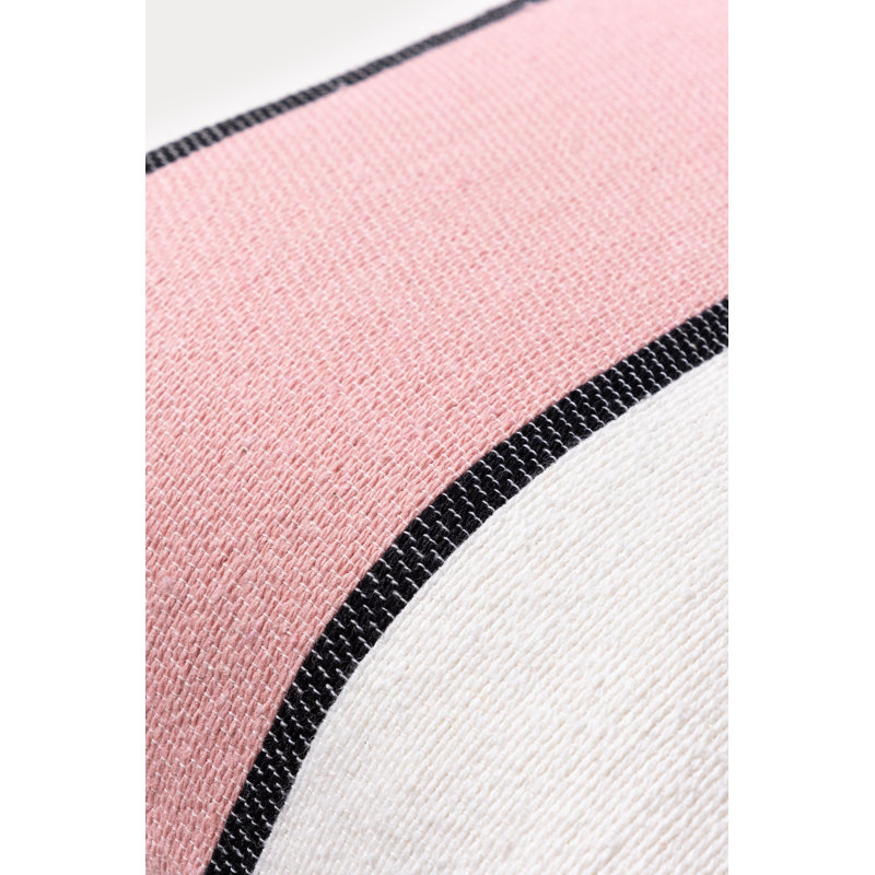 Blush Cotton Rectangular Throw Pillow with Zipper Closure
