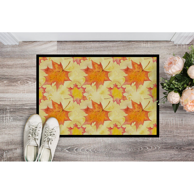 Tapis d'intérieur antidérapant, Rectangle 24 po x 36 po, Jaune et orange