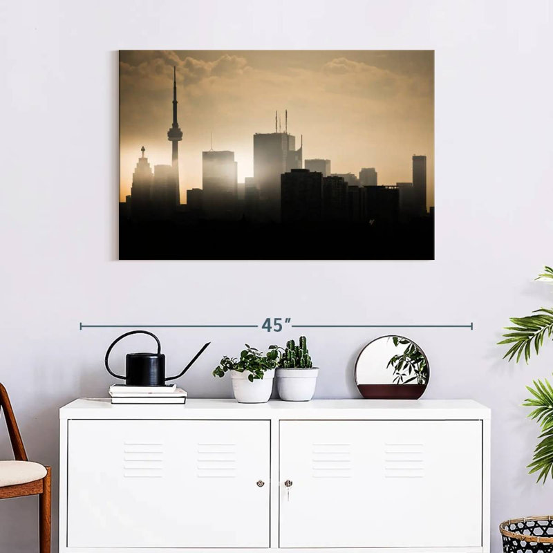 Sireci Toronto Skyline Sunset Silhouette, 24" H x 36" W