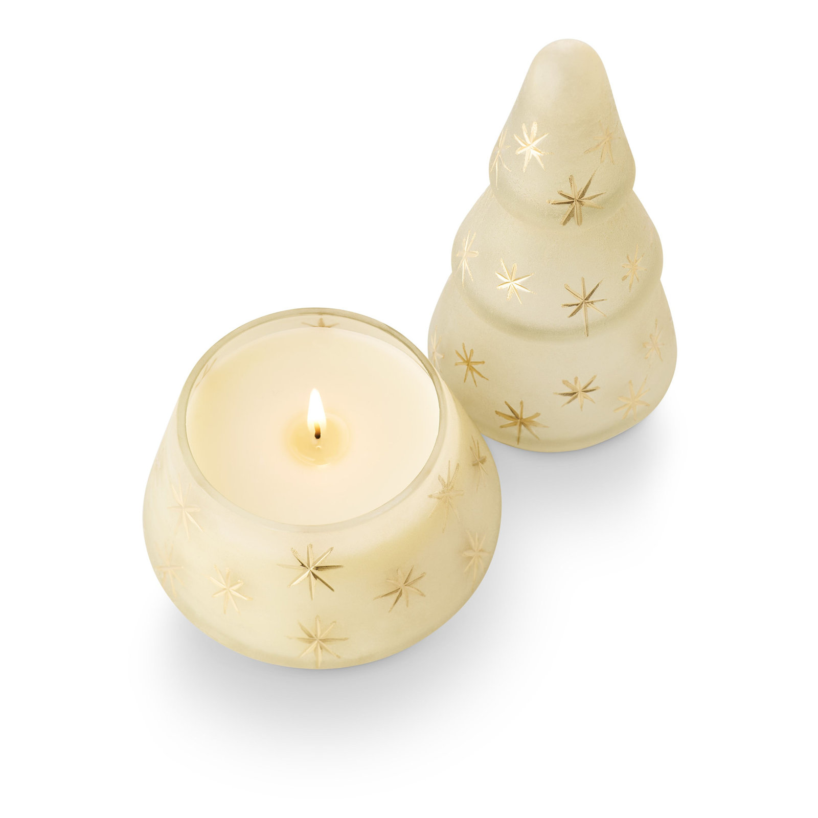 Balsam & Cedar Glass Candle, Ivory