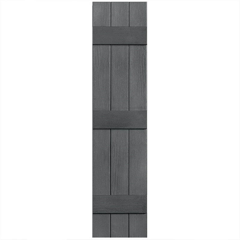 Trois lattes fermées, trois planches fermées en vinyle, Gris, 43 po
