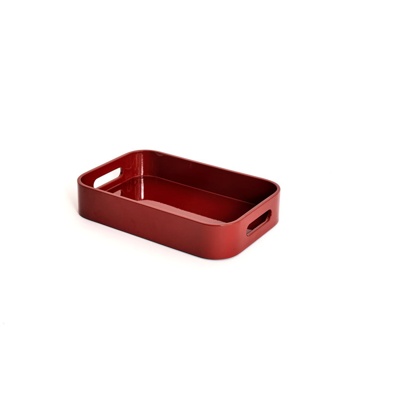 Lacquer Tray, 2" H x 12" W x 8" D, Red