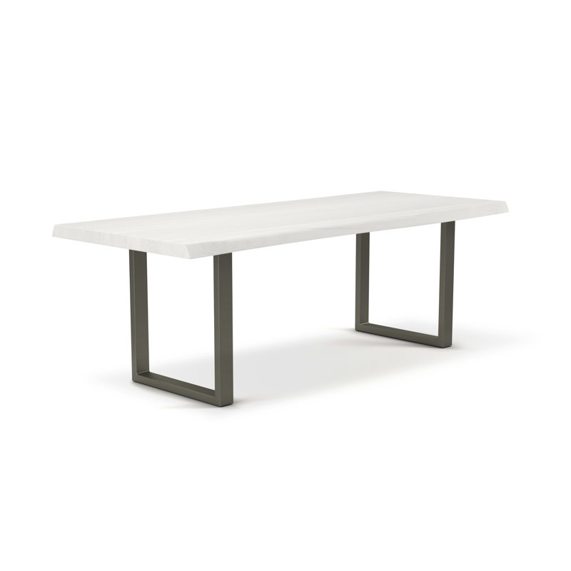 Brooks Dining Table, Pewter, White Wash, 29.75"H x 116"L x 40"W