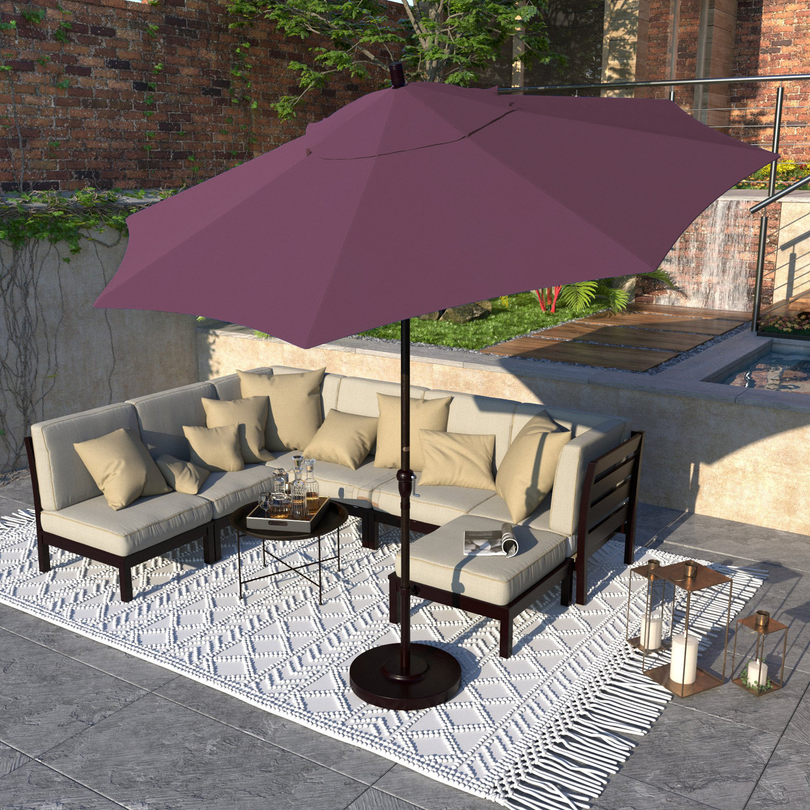 Camry 9' Sunbrella® Market Umbrella, Iris Sunbrella®