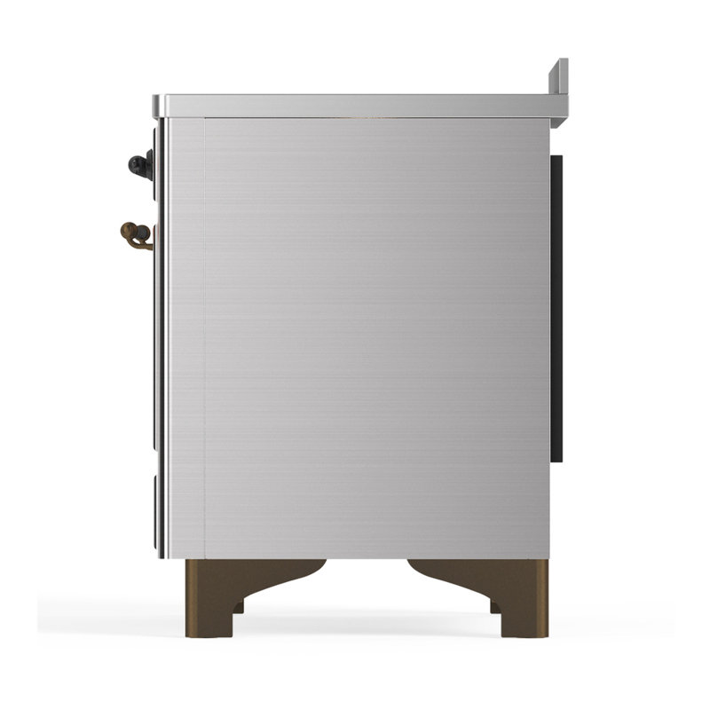 Majestic III Series 48 Inch Induction Range with 6 Induction Elements in Antique White (Chrome Trim), Burnished