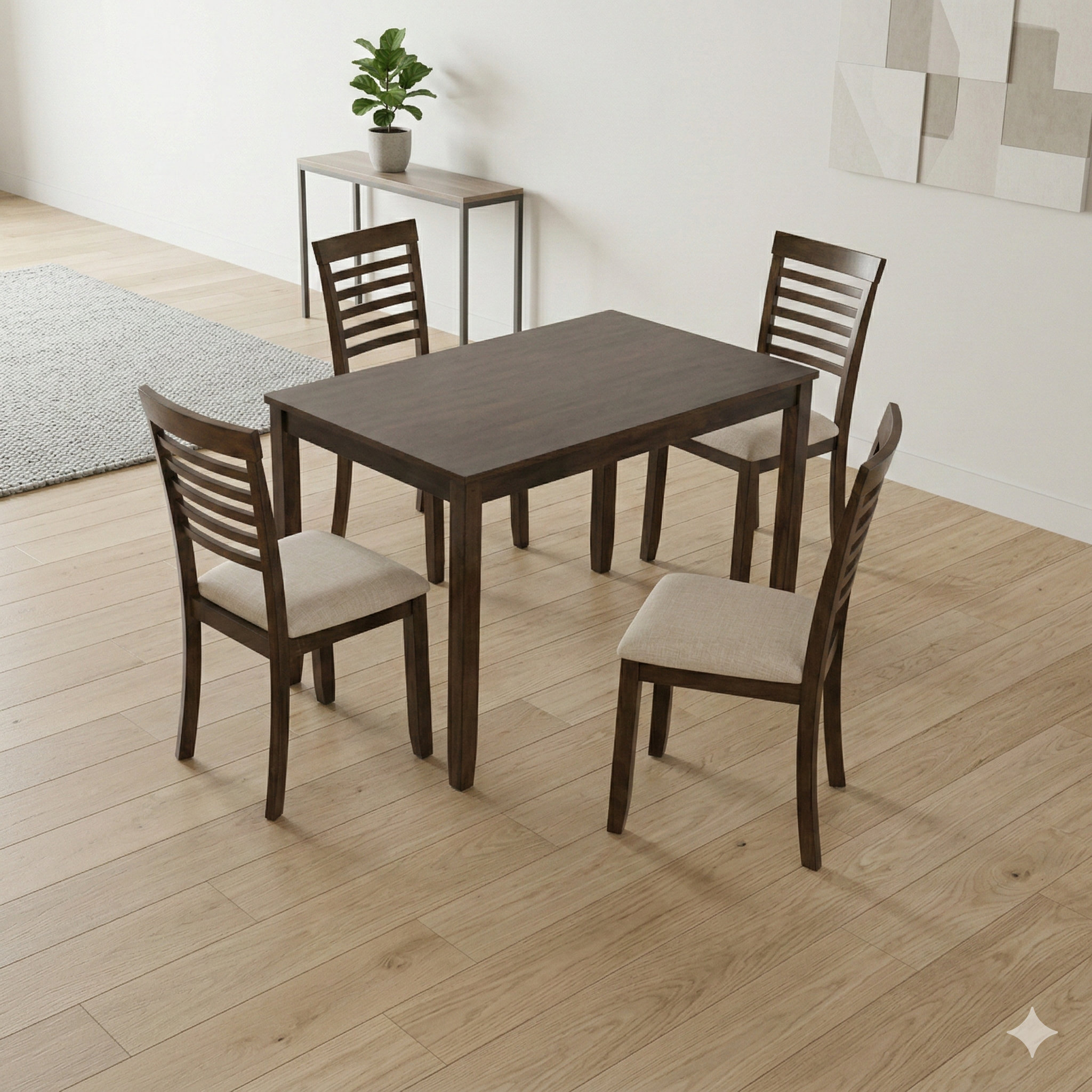 George Oliver 5-Piece Modern Dining Set, Rectangular Wooden Table with ...