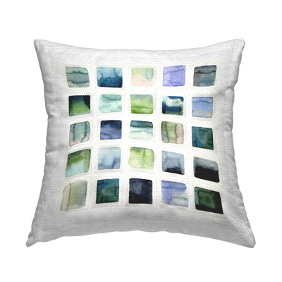 Coussin décoratif à motif aquarelle imprimé carrés par Stephanie Ryan