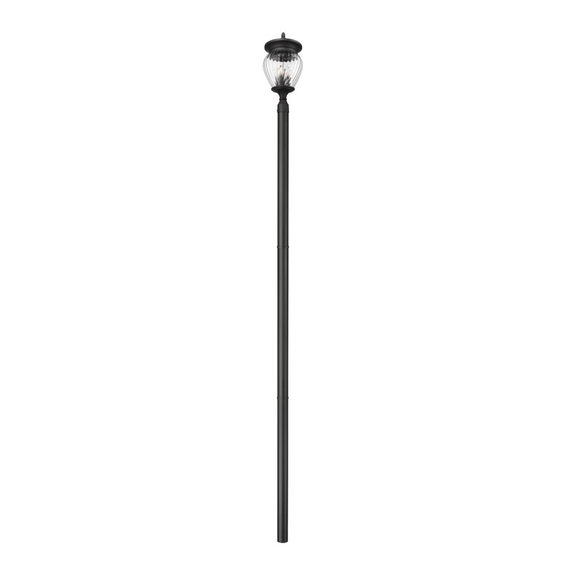 Davina 4 Light Outdoor Post Mounted Fixture in Black, 143.25'' H x 12'' W x 12'' D
