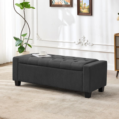 Banc avec repose-pieds 48,4 po avec rangement