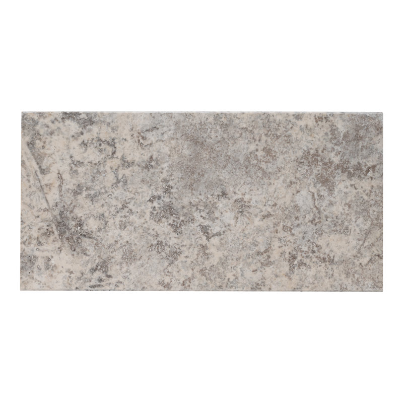 Marzana Sterling 12 in. x 24 in. x 2 in. Honed Unfilled Brushed Travertine Pool Coping Eased Edge (2 sq. ft./unit, 1 Piece)