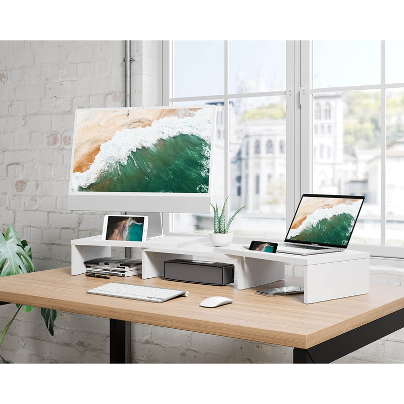 Adlyn Engineered Wood Monitor Stand, White