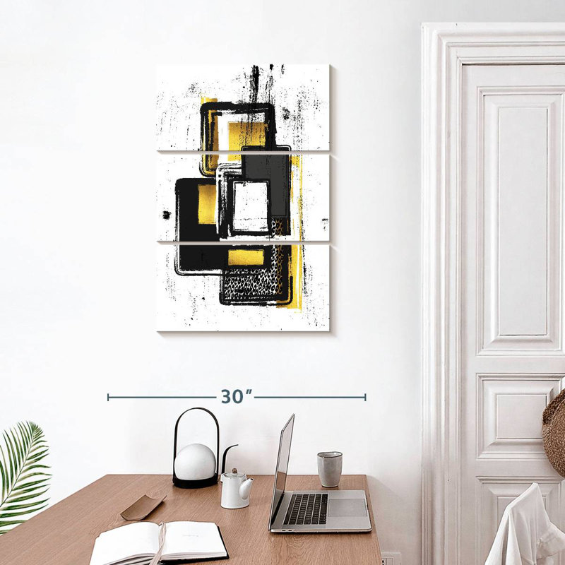Peinture abstraite dorée Avery II, H 32 po x l 20 po