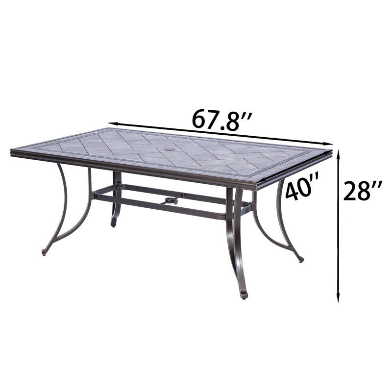 Keeven Square Concrete Outdoor Dining Table