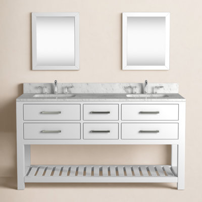 60" Pine Double Bathroom Vanity