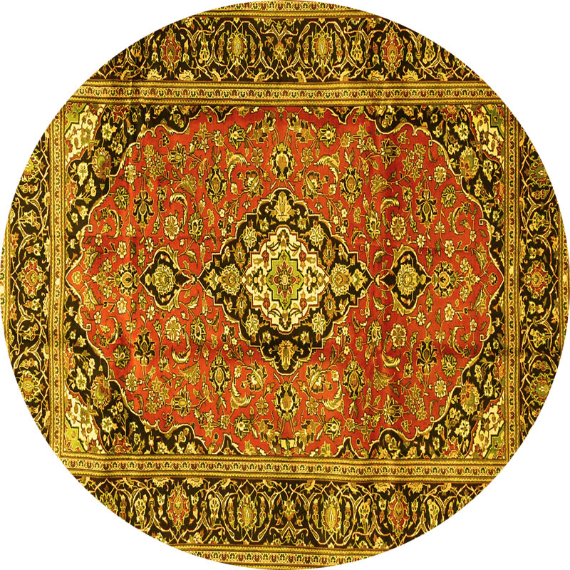 Washable Oriental Indoor Rug, Round 5'