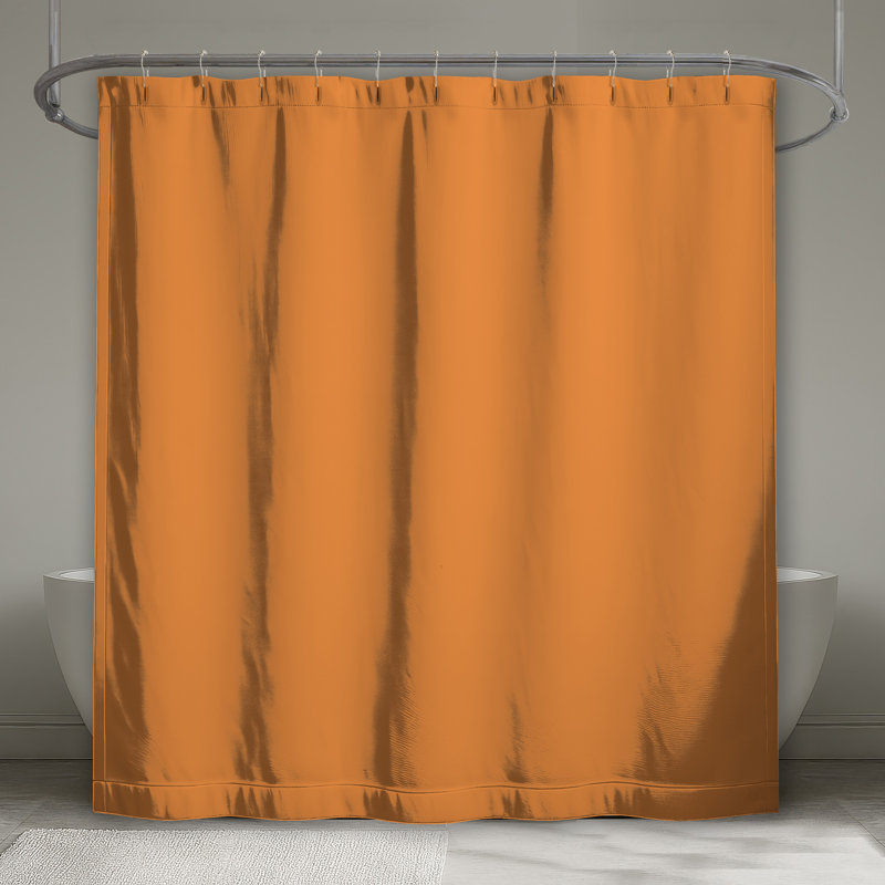 Solid Orange Background Shower Curtains Extra Long, 70in W x 84in H