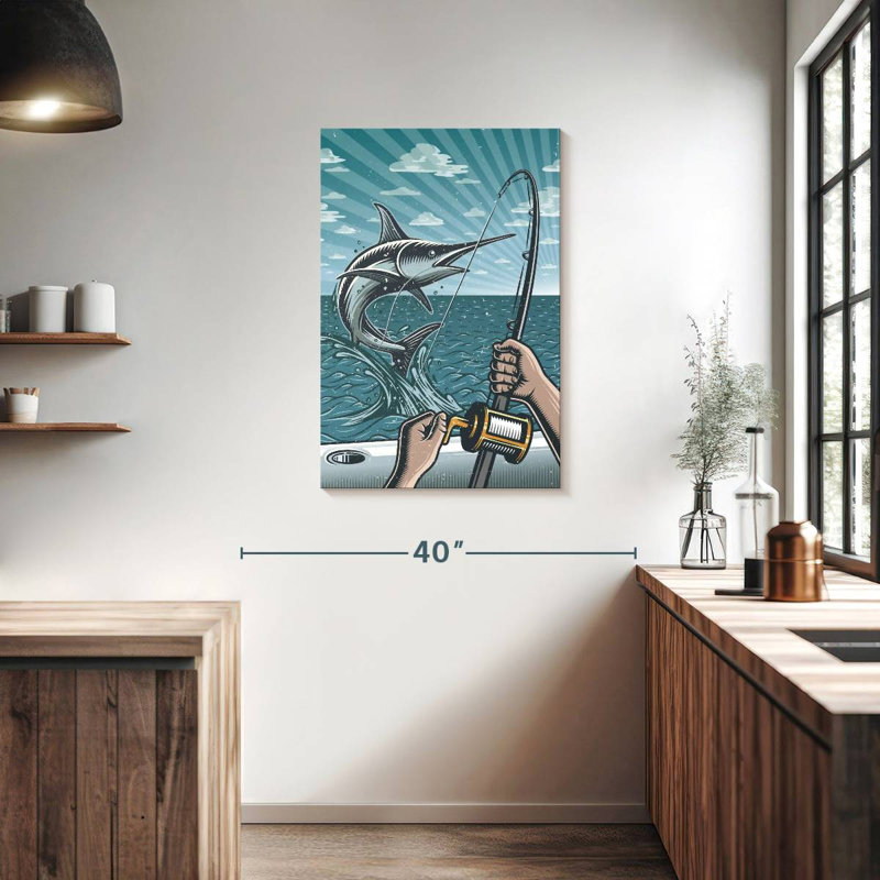 Swordfish Fishing, 36" H x 24" W