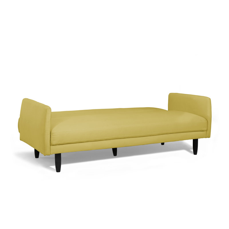79.1'' Faux Leather Sofa, Lemon Grass