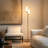 Gemini 64 in. Industrial 3-Way Dimming Gold LED Floor Lamp with Glass Cylinder Shades