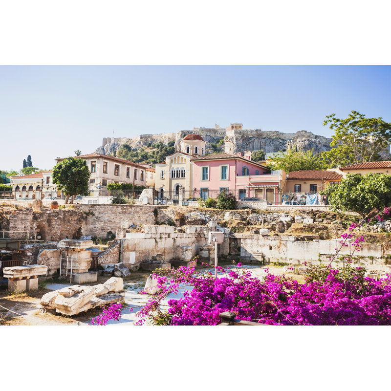 Ancient Greek Street, Plaka District, Athens by Poike - Wrapped Canvas Print, 30cm H x 46cm W x 3.8cm D