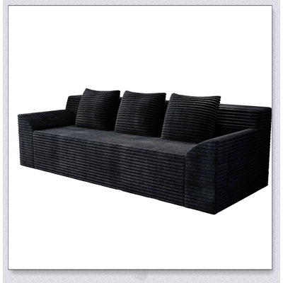 71-Inch Corduroy Fabric Sofa With Deep Seating, No Assembly Required, For Living Rooms And Small Spaces