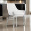 Ensemble de 2 chaises de salle à manger 23 po Muraida, rembourrage en mousse, similicuir blanc, argent-243067217