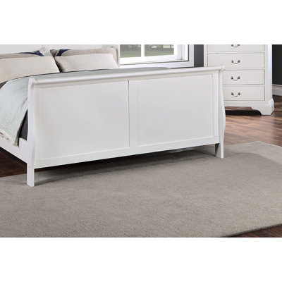 Headboard Bed In White With Modern Plywood Contemporary Design And