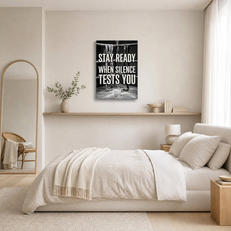 «Stay Ready When Silence Test You Boxing Ring with Wraps», art mural sur toile, H 18 po x l 12 po