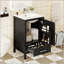 Meuble-lavabo moderne de 20 pouces avec lavabo en céramique, tiroir et porte à fermeture en douceur, organisateur de porte double couche, tiroir de séparation, patins réglables - conception de rangement peu encombrante-2034143460