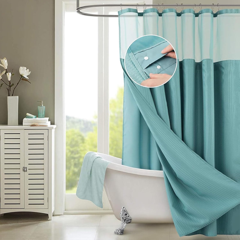 Ensemble de rideau de douche 2 pièces Franklynn, Aqua