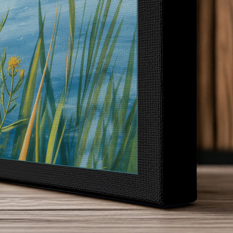 Wetland Reverie Botanical - Wrapped Canvas, 36x24 - 91.4 x 61.0 cm, Black Border