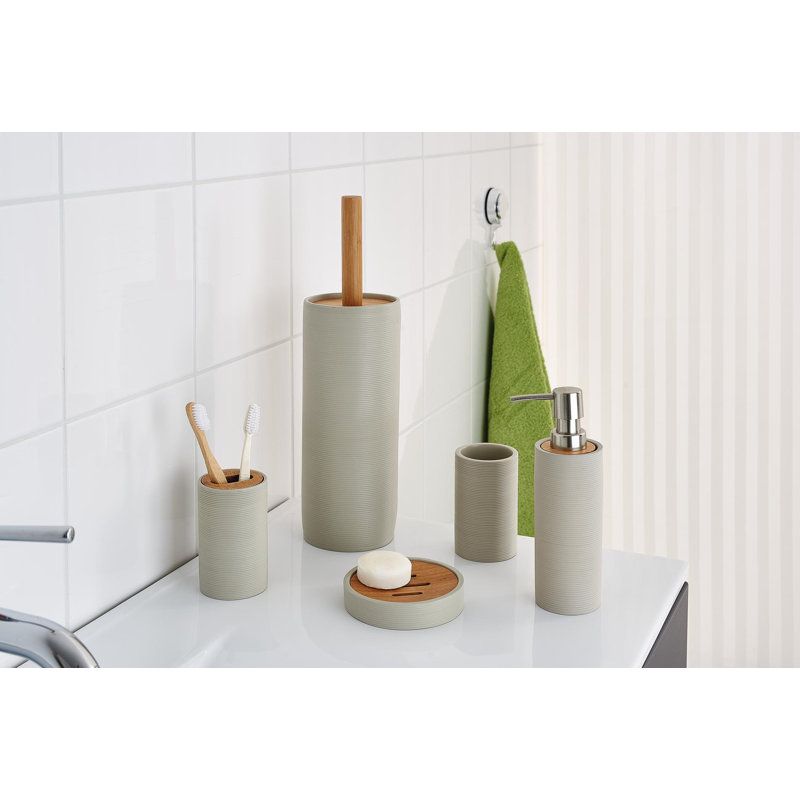 Roller Toilet Brush and Holder, Beige