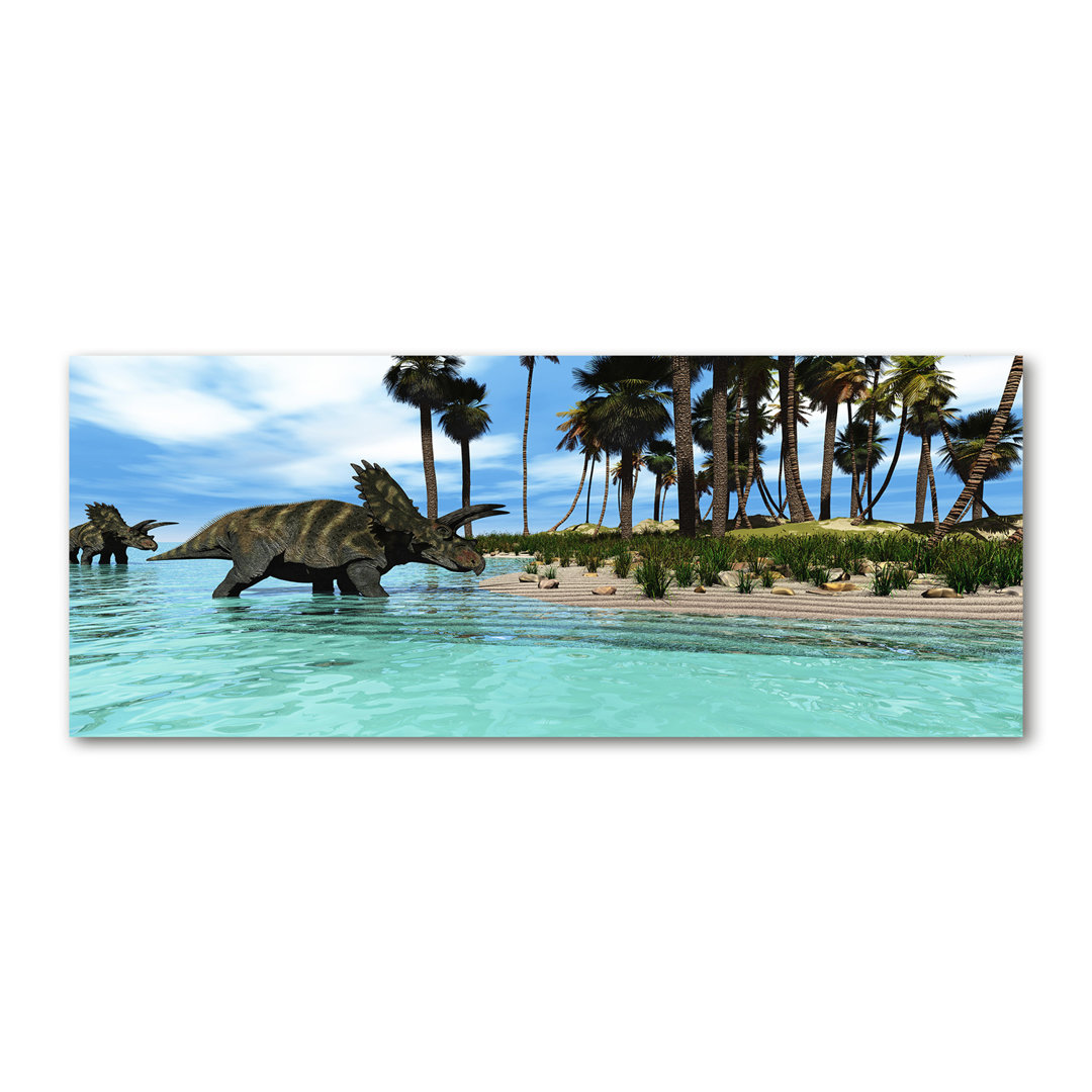 Leinwanddruck - Wandkunst - Drucke auf Leinwand - 125X50 Bild Bildthema: Dinosaurier