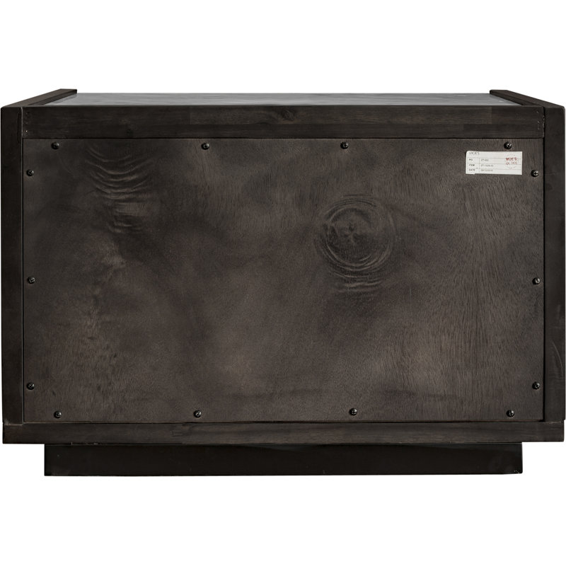 2 - Drawer Nightstand in Dark Grey, Light Gray/Dark Brown