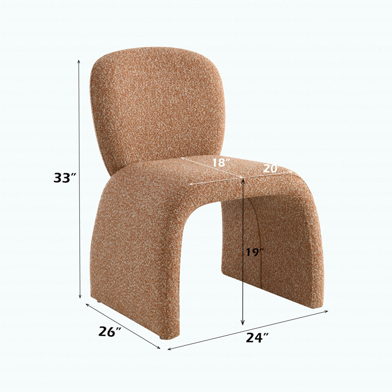Chaise d'appoint moderne en tissu brun (ensemble de 2)