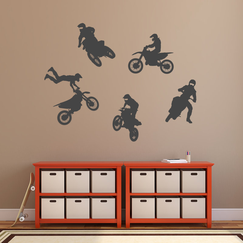 Adhésif décoratif motocyclette tout-terrain, Gris foncé