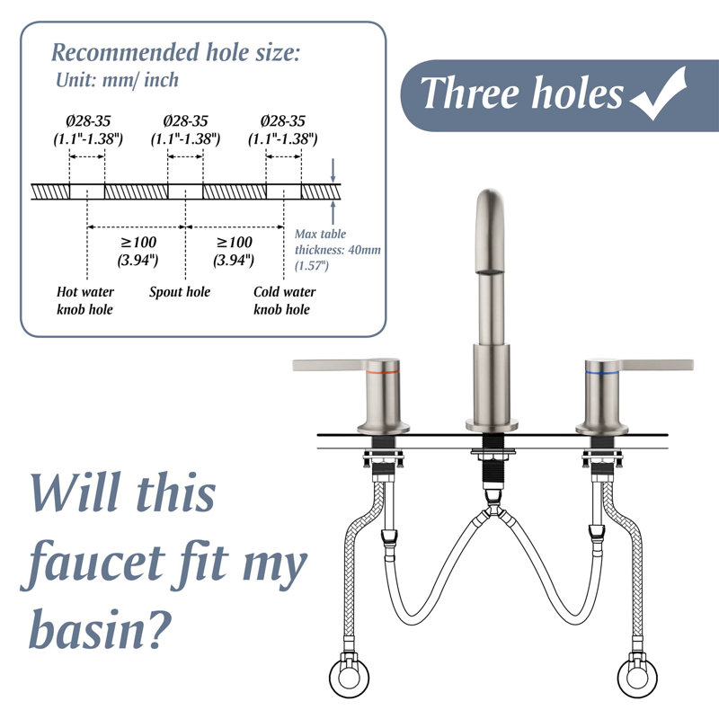 2-handle Bathroom Faucet, Brushed Nickel