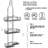 Overhead Shower Caddy Organizer With Adjustable Length - Extra Large 3-Tier Bathroom Storage Shelf With Soap Holder And Hooks For Tall Shampoo Bottles