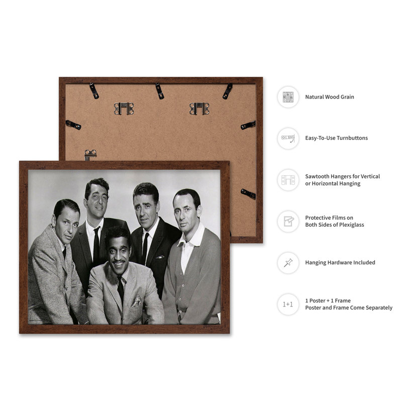 The Rat Pack No2, Affiche, 16"H x 20"W, Brown Framed