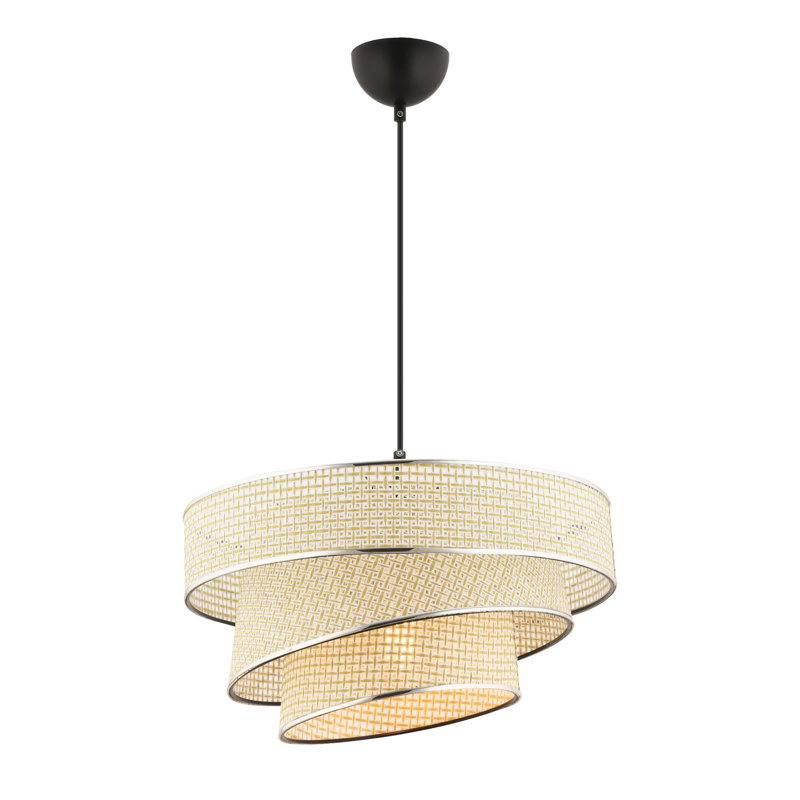 Elegant Metal Chandelier, Cream & Silver Finish, 28 x 28 x 7.9 inches | CE Certified, E27 Socket (Max 60W) | Stylish Lighting Fixture for Dining Room, Living Room, and Entryway, Modern Design