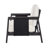 4-Pieces Outdoor Sofa Set With Cushions Outdoor Loveseat & Coffee Table Set – Acacia Wood Frame With Black Textilene, Water-Repellent White Cushions (Dark Grey Finish) For Patio/Backyard/Deck-736030571-736030568